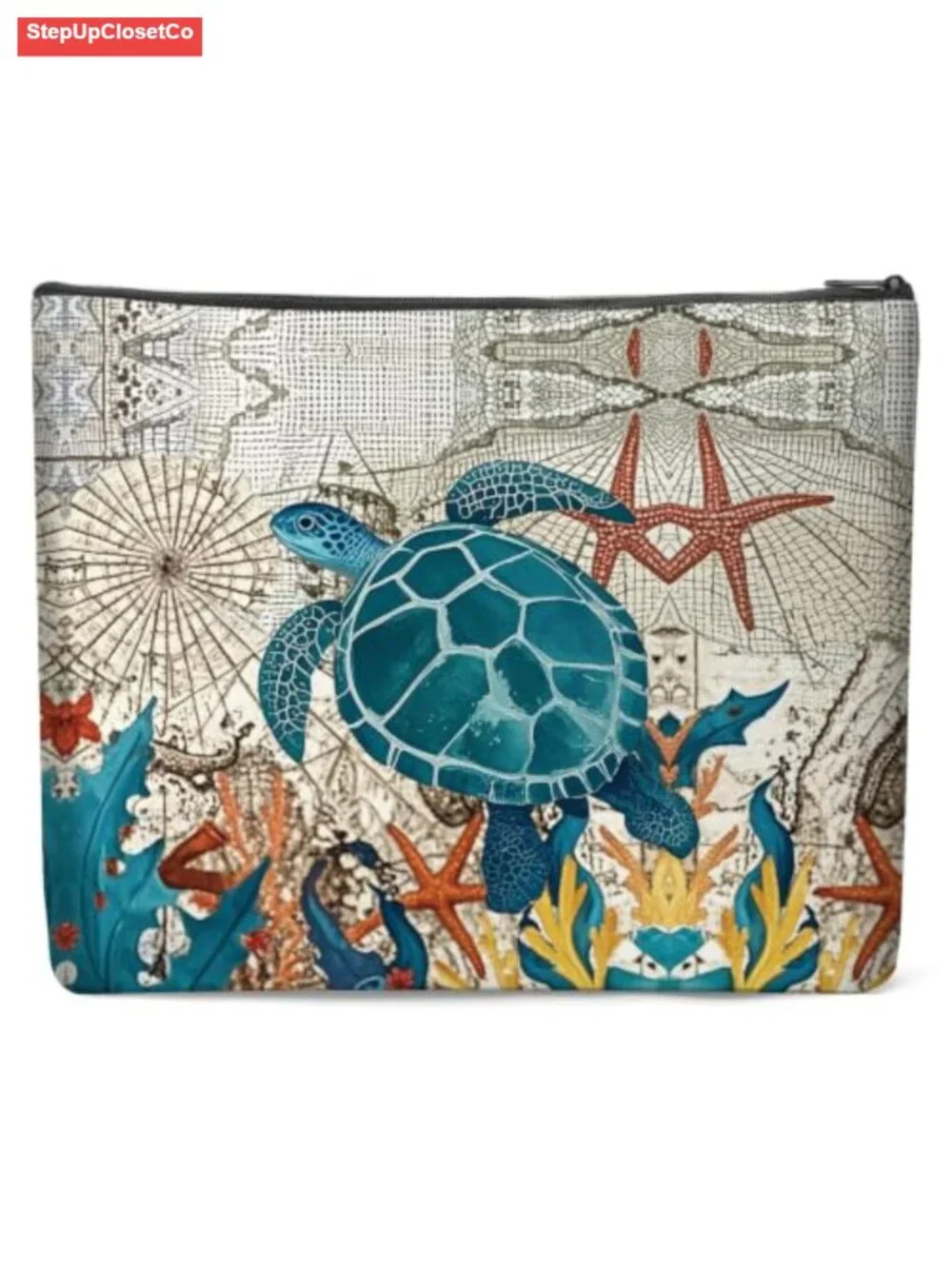 Large Canvas Travel Makeup Bag with Zipper Lining Cosmetics Pouch